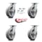 Service Caster 8 Inch Kingpinless Thermoplastic Rubber Wheel Swivel Caster Set with Swivel Lock SCC-KP30S820-TPRRF-BSL-4 - alternate 5